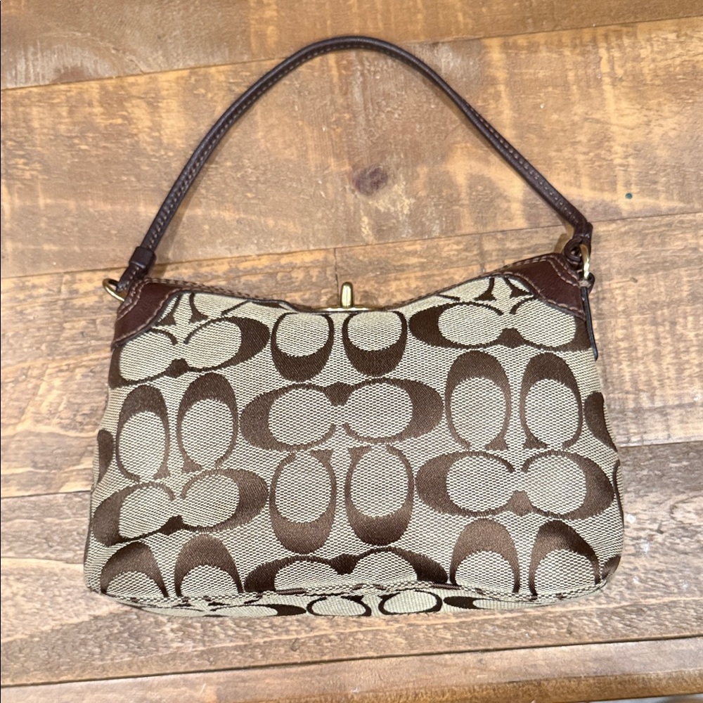 Coach Brown and Cream Mini Bag